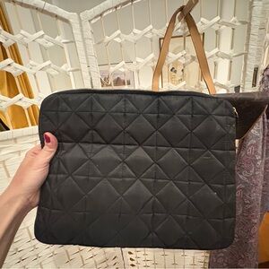 H&M Quilted Black and Tan Laptop Bag